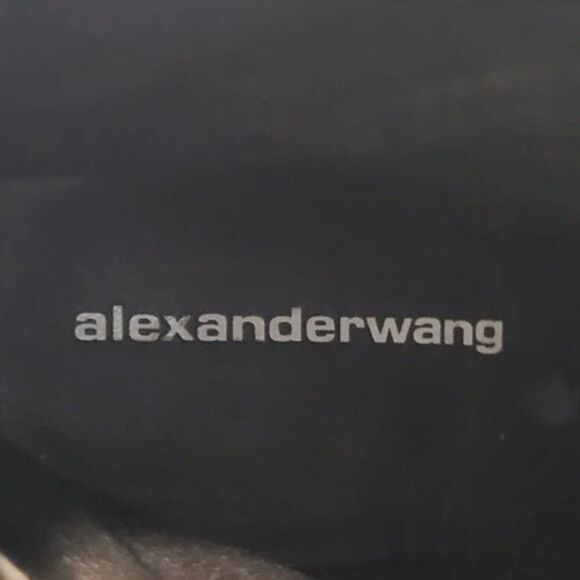 Alexander Wang Size 39.5 / US 9 Anna White Leather Bootie Block Heel with metal - Picture 4 of 16